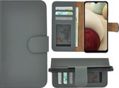 Geschikt voor Samsung Galaxy A13 5G Hoesje - Bookcase - Portemonnee Hoes Echt leer Wallet case Grijs
