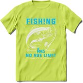 Fishing Has No Age Limit - Vissen T-Shirt | Blauw | Grappig Verjaardag Vis Hobby Cadeau Shirt | Dames - Heren - Unisex | Tshirt Hengelsport Kleding Kado - Groen - XL