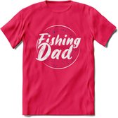 Fishing Dad - Vissen T-Shirt | Blauw | Grappig Verjaardag Vis Hobby Cadeau Shirt | Dames - Heren - Unisex | Tshirt Hengelsport Kleding Kado - Roze - XL