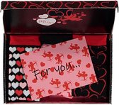Giftset sokken valentijn | Rose | Maat 36/41 | 3-Pack | Valentijn cadeautje voor haar | Valentijnsdag | Valentijnsdag cadeau | Valentijn cadeautje vrouw| Apollo