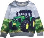 S&C Tractor Sweater met trekker/ tractor - Grijs - John Deere - Maat 98/104 (4)