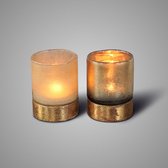 Brynxz tealight with gold-plated woodenbse S D.6 H.7 set