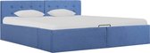 vidaXL Bedframe met hydraulische opslag stof blauw 160x200 cm