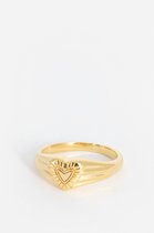 Sissy-Boy - Gold plated zegelring met hartje