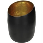 Vonper Kaarsenhouder Zwart goud | windlicht | waxinelichthouder 14x14x20cm