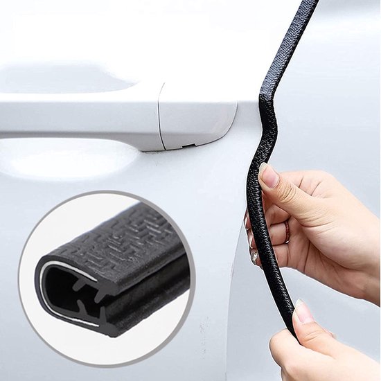 Deurlijst Strip Autodeur Edge Protector Portierbekleding 5 M Autodeur Moulding Rubber Strip Trim Anti-kras Guard Edge Protector Cover(Zwart