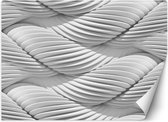 Trend24 - Behang - Abstracte Golven 3D - Vliesbehang - Fotobehang 3D - Behang Woonkamer - 150x105 cm - Incl. behanglijm