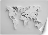 Trend24 - Behang - Overzicht Van Continents 3D - Vliesbehang - Fotobehang 3D - Behang Woonkamer - 350x245 cm - Incl. behanglijm