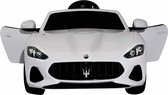 Elektrische Kinderauto Maserati Wit 12V Met Afstandsbediening en EVA banden en leren zitje