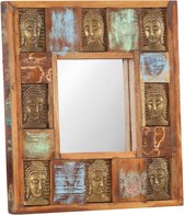 Spiegel boeddha 50x50 cm massief gerecycled hout