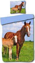 Droomtextiel Dekbedovertrek Kinderen Paard  140x200 cm - 100% Zacht Katoen