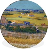 WallCircle - Wandcirkel - Muurcirkel - De oogst - Schilderij van Vincent van Gogh - Aluminium - Dibond - ⌀ 90 cm - Binnen en Buiten