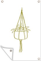 Muurdecoratie Hangplant - Line art - Pot - 120x180 cm - Tuinposter - Tuindoek - Buitenposter