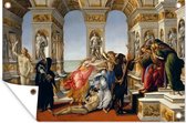 Tuinposter - Tuindoek - Tuinposters buiten - De laster van Apelles- schilderij van Sandro Botticelli - 120x80 cm - Tuin