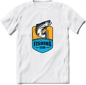 Fishing - Vissen T-Shirt | Grappig Verjaardag Vis Hobby Cadeau Shirt | Dames - Heren - Unisex | Tshirt Hengelsport Kleding Kado - Wit - M