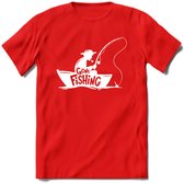 Vissen T-Shirt | Grappig Verjaardag Vis Hobby Cadeau Shirt | Dames - Heren - Unisex | Tshirt Hengelsport Kleding Kado - Rood - XL