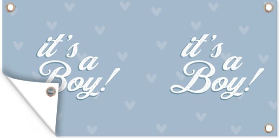 Foto: Tuinposter ouderschap jongen baby gender reveal it s a boy spreuken 80x40 cm wanddecoratie buiten tuinposter tuindoek schuttingposter tuinschilderij