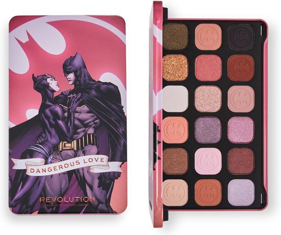 Makeup Revolution x DC™ - Dangerous Love Forever Flawless Palette - Oogschaduw Palette - Batman & Catwoman DC Comics