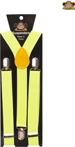 Partychimp Bretels voor bij Carnavalskleding Heren Carnaval Accessoires 2,5 Cm Breed - Neon Geel - One-size