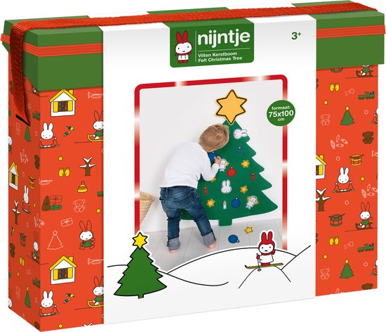 Nijntje kerstboom vilt, in bewaarkoffer afmeting 75 x 100 cm 20-delig - home deco kerst - vanaf 3 jaar - Bambolino Toys