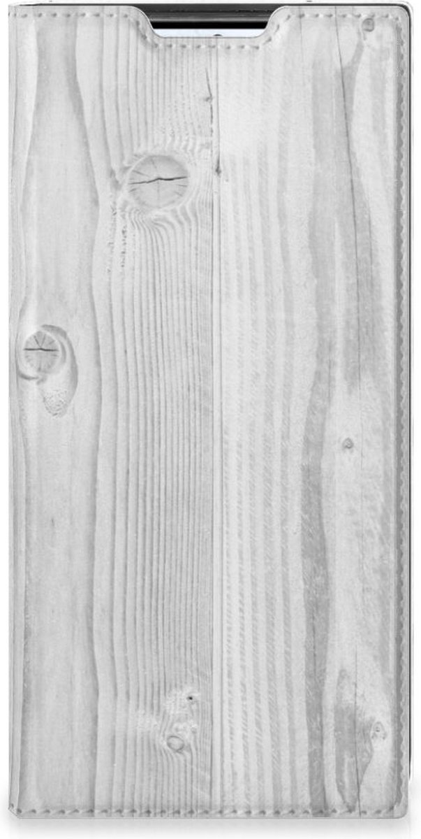 Samsung Galaxy S22 Ultra Book Wallet Case White Wood