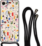 Hoesje met koord Geschikt voor iPhone SE 2020 - Patronen - Abstract - Kunst - Siliconen - Crossbody - Backcover met Koord - Telefoonhoesje met koord - Hoesje met touw