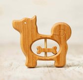 Baby speelgoed - Houten speelgoed - Rammelaar hond - Duurzaam & Handgemaakt - Waldorf / Montessori Speelgoed