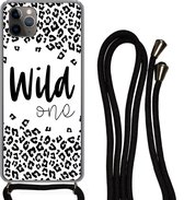 Hoesje met koord Geschikt voor iPhone 11 Pro Max - Quotes - Spreuken - Wild one - Siliconen - Crossbody - Backcover met Koord - Telefoonhoesje met koord - Hoesje met touw