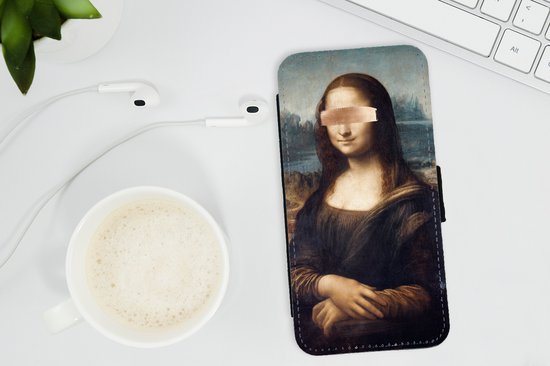 Bookcase pour iPhone 13 Mini Bookcase - Mona Lisa - Peinture - Peinture - Avec compartiments - Étui portefeuille avec fermeture magnétique