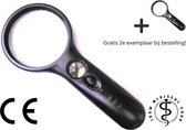 Jouw medische shop - Vergrootglas met LED verlichting - 1+1 GRATIS - Loep - Zwart - Vergrootglas - Vergrootglas met Licht - Handloep - Magnifying glass - Voor slechtziende - Beter