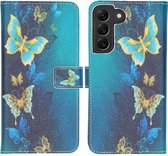 iMoshion Design Softcase Book Case Samsung Galaxy S22 Plus hoesje - Blue Butterfly