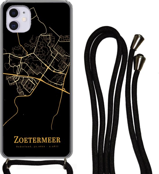 Woodcessories - 2 in 1 Hoesje met koord compatibel met iPhone 13 Pro - Hoes met telefoonketting om om te hangen - gemaakt van planten - Change Case (Pastel Blauw