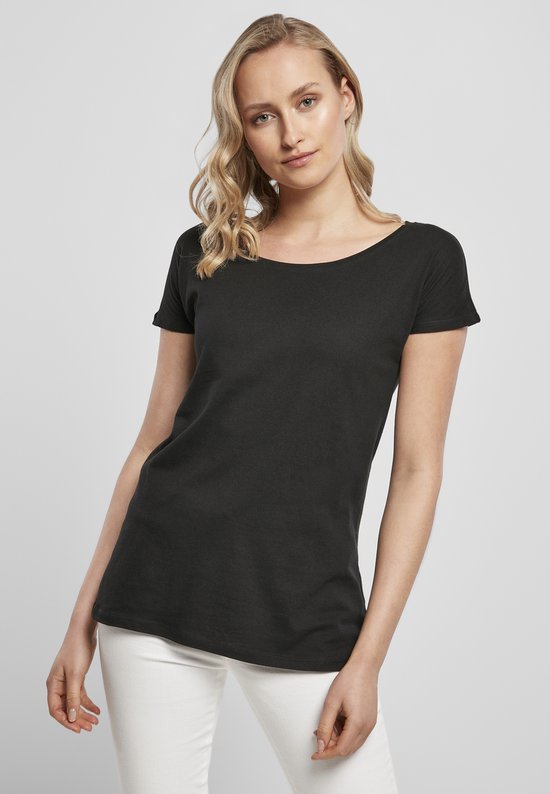 T-shirt zwart katoen dames - Build Your Brand - M