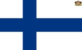 Partychimp Finse Vlag Finland - 90x150 Cm - Polyester - Wit/Blauw