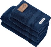 PandaHome - Badhanddoeken Set - 4 delig - 2 Handdoeken 50x100 cm & 2 Badhanddoeken 70x140 cm - 100% Katoen - Blauw - Badtextiel - valentijn cadeautje voor hem