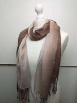 Pashmina 2-color dames sjaal donkerbruin licht bruin
