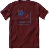 ME-262 Vliegtuig T-Shirt | Unisex leger Kleding | Dames - Heren Straaljager shirt | Army F16 | Grappig bouwpakket Cadeau | - Burgundy - XL