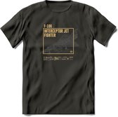 F-106 Vliegtuig T-Shirt | Unisex leger Kleding | Dames - Heren Straaljager shirt | Army F16 | Grappig bouwpakket Cadeau | - Donker Grijs - L