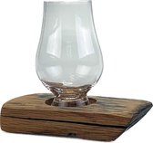 Whiskyglashouder van oude whiskyvatenmet 1 Glencairn Whiskyglas - Darach en Glencairn Crystal Scotland