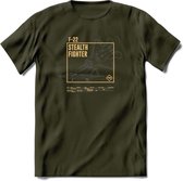 F-22 Vliegtuig T-Shirt | Unisex leger Kleding | Dames - Heren Straaljager shirt | Army F16 | Grappig bouwpakket Cadeau | - Leger Groen - S