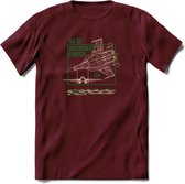 SU-33 Vliegtuig T-Shirt | Unisex leger Kleding | Dames - Heren Straaljager shirt | Army F16 | Grappig bouwpakket Cadeau | - Burgundy - M