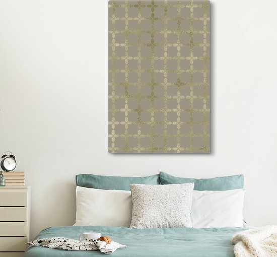 Luxe motif doré clair sur fond gris 120x180 cm - Tirage photo sur toile (Décoration murale salon / chambre) XXL / Groot format!
