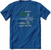 F-18 Vliegtuig T-Shirt | Unisex leger Kleding | Dames - Heren Straaljager shirt | Army F16 | Grappig bouwpakket Cadeau | - Donker Blauw - S