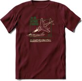 AV-8B Vliegtuig T-Shirt | Unisex leger Kleding | Dames - Heren Straaljager shirt | Army F16 | Grappig bouwpakket Cadeau | - Burgundy - M