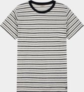 Dstrezzed - T-shirt Reversed Strepen Wit - Maat XL - Modern-fit