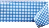 Raved Tafelzeil Boerenbont Ruit Blauw  140 cm x  500 cm - PVC - Afwasbaar