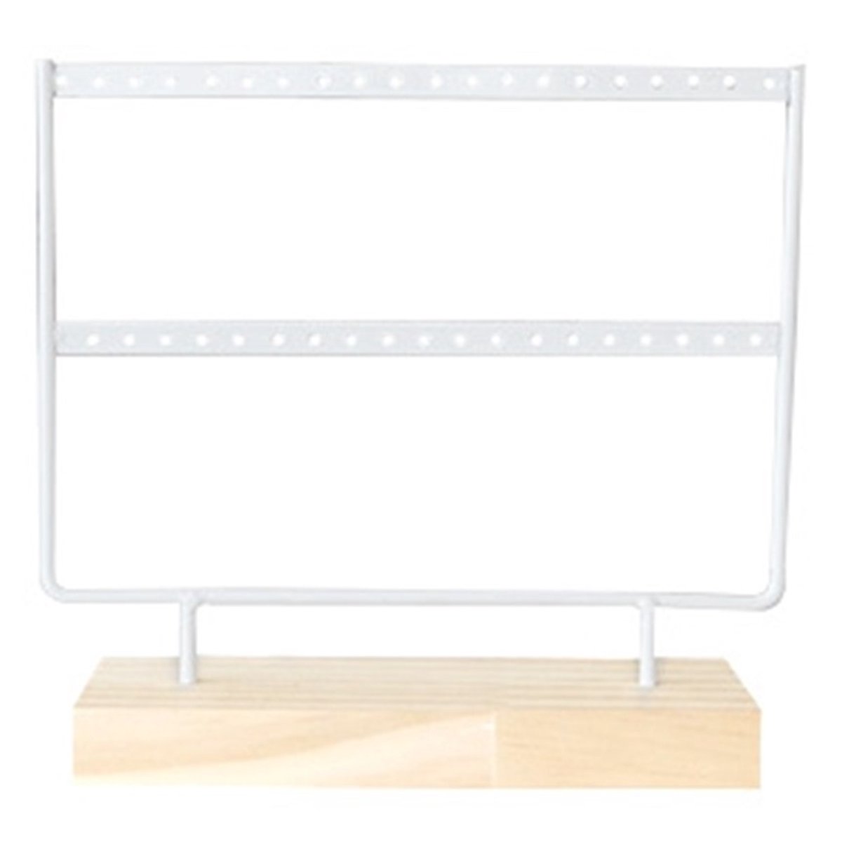 By Demi - Sieradenhouder - Display voor Sieraden - Oorbellenrek - Hout en Metaal - 27x22x7 cm - Wit