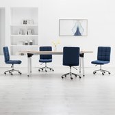 vidaXL Eetkamerstoelen 4 st stof blauw