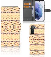 Wallet Book Case Geschikt voor Samsung Galaxy S22 Plus GSM Hoesje Aztec Yellow