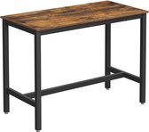 Table de bar SISO-CO, table de bar stable, table pour cocktails, table de cuisine, 120 x 60 x 90 cm, métal, montage facile, design industriel, vintage marron-noir LBT91X